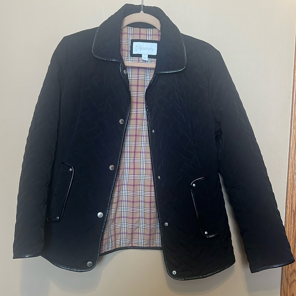 Black dress jacket English quilted size small